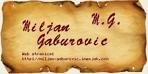 Miljan Gaburović vizit kartica